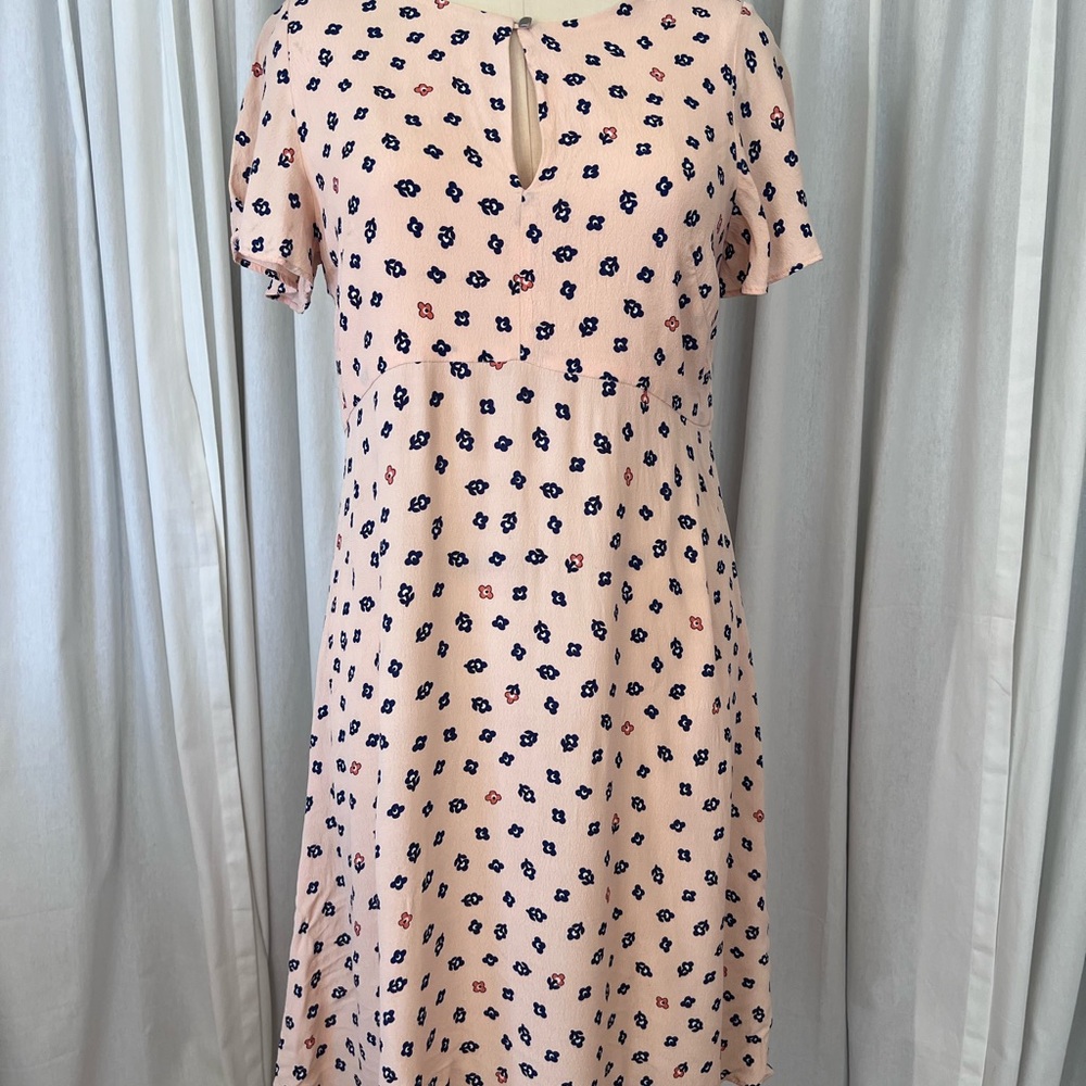 Maeve Pink and Blue Floral knee length Dress
